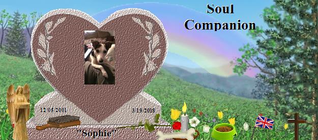 "Sophie"'s Rainbow Bridge Pet Loss Memorial Residency Image