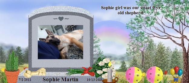 Sophie Martin's Rainbow Bridge Pet Loss Memorial Residency Image
