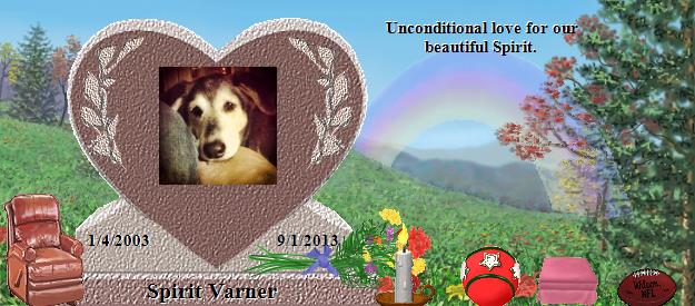 Spirit Varner's Rainbow Bridge Pet Loss Memorial Residency Image