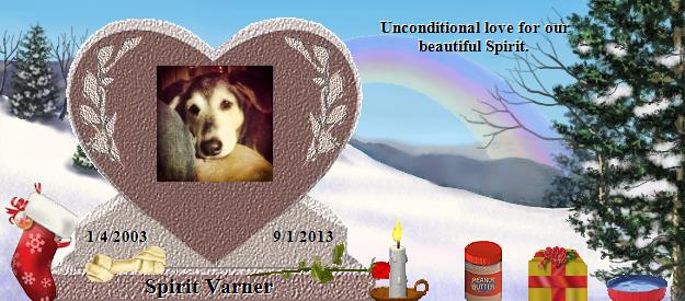 Spirit Varner's Rainbow Bridge Pet Loss Memorial Residency Image