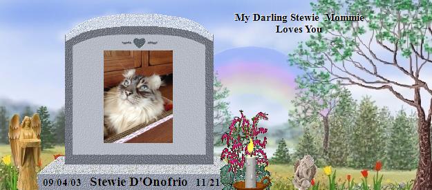 Stewie D'Onofrio's Rainbow Bridge Pet Loss Memorial Residency Image