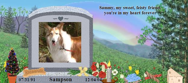 Sampson's Rainbow Bridge Pet Loss Memorial Residency Image