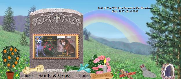 Sandy & Gypsy's Rainbow Bridge Pet Loss Memorial Residency Image