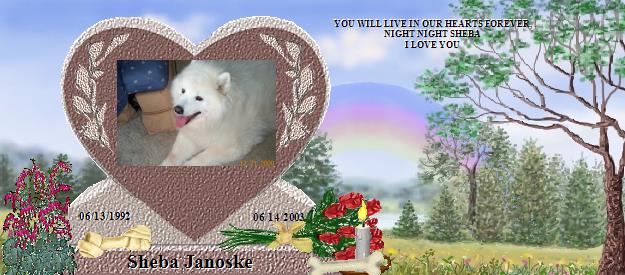 Sheba Janoske's Rainbow Bridge Pet Loss Memorial Residency Image