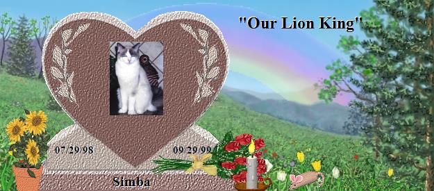 Simba's Rainbow Bridge Pet Loss Memorial Residency Image