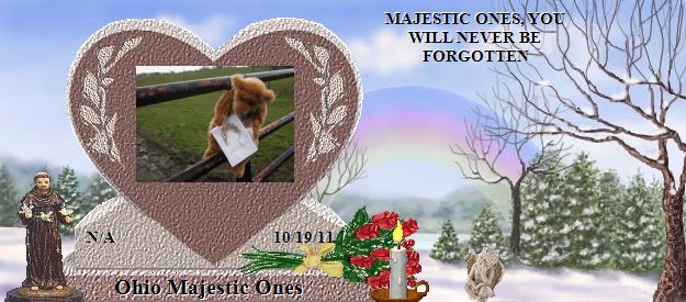 Ohio Majestic Ones's Rainbow Bridge Pet Loss Memorial Residency Image