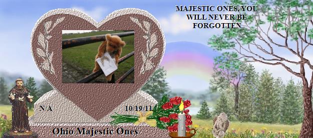 Ohio Majestic Ones's Rainbow Bridge Pet Loss Memorial Residency Image