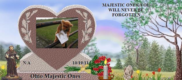 Ohio Majestic Ones's Rainbow Bridge Pet Loss Memorial Residency Image