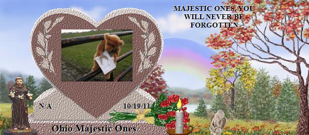 Ohio Majestic Ones's Rainbow Bridge Pet Loss Memorial Residency Image