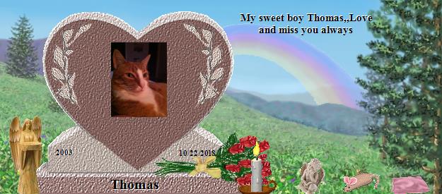 Thomas's Rainbow Bridge Pet Loss Memorial Residency Image
