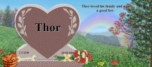 Thor's Rainbow Bridge Pet Loss Memorial Residency Image