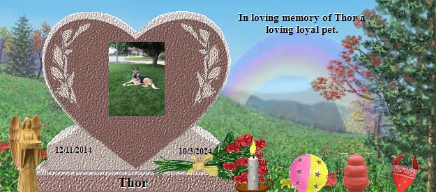 Thor's Rainbow Bridge Pet Loss Memorial Residency Image