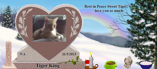 Tiger King's Rainbow Bridge Pet Loss Memorial Residency Image