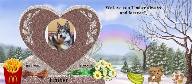 Timber's Rainbow Bridge Pet Loss Memorial Residency Image