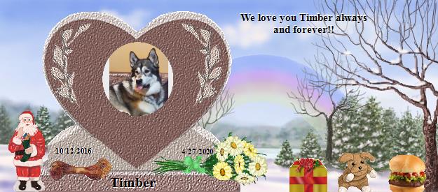 Timber's Rainbow Bridge Pet Loss Memorial Residency Image