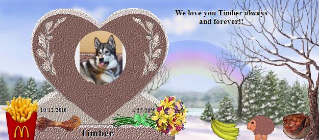 Timber's Rainbow Bridge Pet Loss Memorial Residency Image