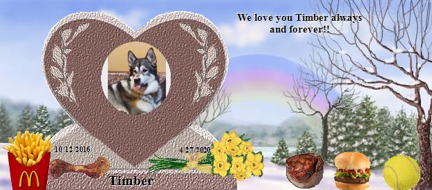 Timber's Rainbow Bridge Pet Loss Memorial Residency Image