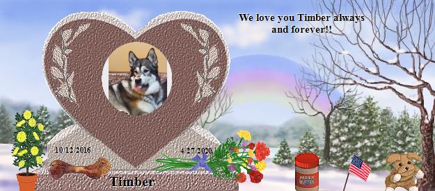 Timber's Rainbow Bridge Pet Loss Memorial Residency Image