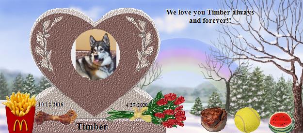 Timber's Rainbow Bridge Pet Loss Memorial Residency Image