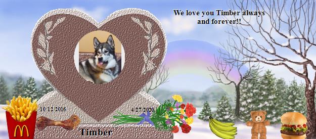 Timber's Rainbow Bridge Pet Loss Memorial Residency Image