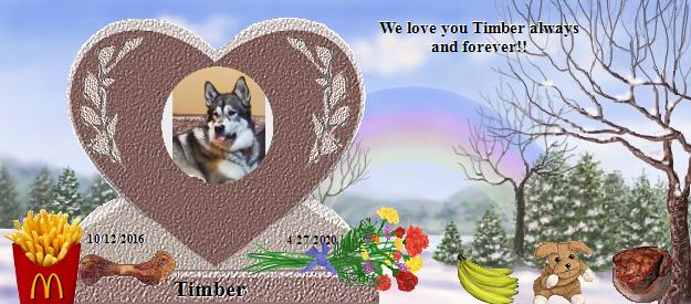 Timber's Rainbow Bridge Pet Loss Memorial Residency Image