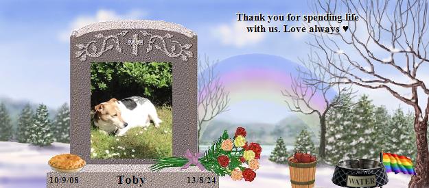 Toby's Rainbow Bridge Pet Loss Memorial Residency Image