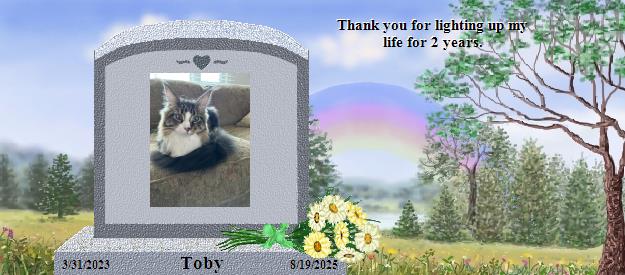 Toby's Rainbow Bridge Pet Loss Memorial Residency Image