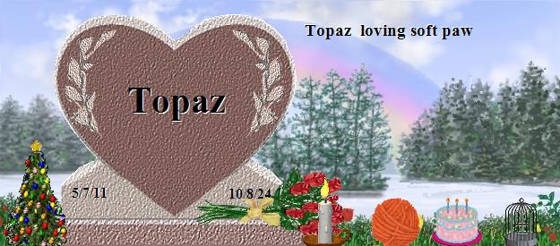 Topaz's Rainbow Bridge Pet Loss Memorial Residency Image