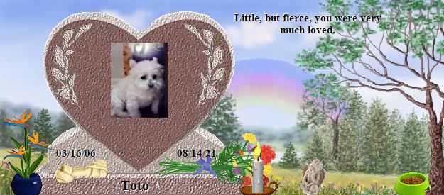 Toto's Rainbow Bridge Pet Loss Memorial Residency Image