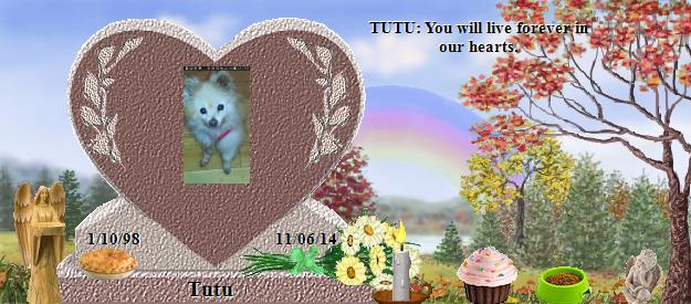 Tutu's Rainbow Bridge Pet Loss Memorial Residency Image