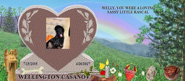 WELLINGTON CASANOVA's Rainbow Bridge Pet Loss Memorial Residency Image