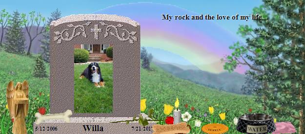 Willa's Rainbow Bridge Pet Loss Memorial Residency Image