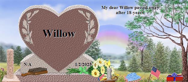 Willow's Rainbow Bridge Pet Loss Memorial Residency Image