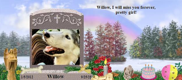 Willow's Rainbow Bridge Pet Loss Memorial Residency Image
