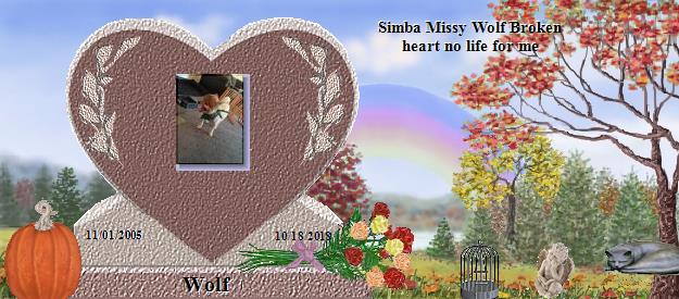 Wolf's Rainbow Bridge Pet Loss Memorial Residency Image