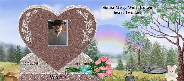 Wolf's Rainbow Bridge Pet Loss Memorial Residency Image