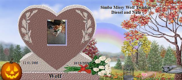 Wolf's Rainbow Bridge Pet Loss Memorial Residency Image