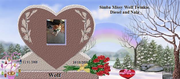 Wolf's Rainbow Bridge Pet Loss Memorial Residency Image