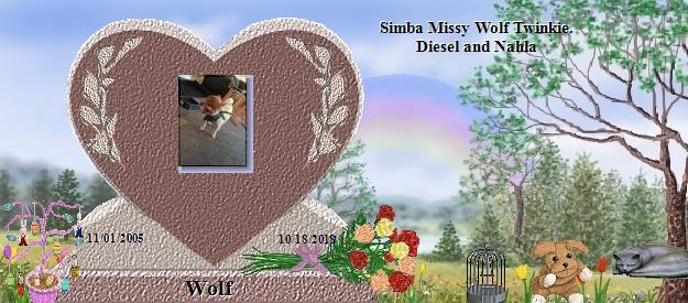Wolf's Rainbow Bridge Pet Loss Memorial Residency Image