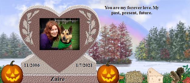 Zaire's Rainbow Bridge Pet Loss Memorial Residency Image