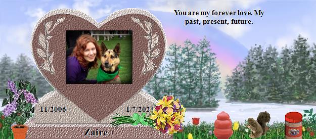 Zaire's Rainbow Bridge Pet Loss Memorial Residency Image