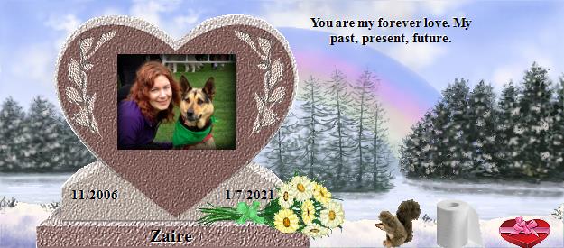 Zaire's Rainbow Bridge Pet Loss Memorial Residency Image
