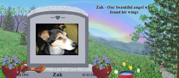 Zak's Rainbow Bridge Pet Loss Memorial Residency Image