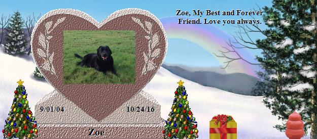 Zoe's Rainbow Bridge Pet Loss Memorial Residency Image