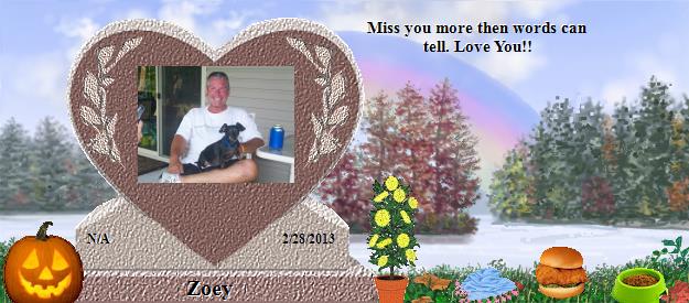 Zoey's Rainbow Bridge Pet Loss Memorial Residency Image
