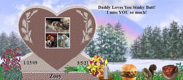 Zoey's Rainbow Bridge Pet Loss Memorial Residency Image