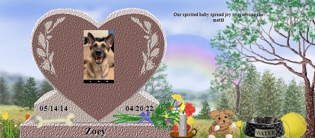 Zoey's Rainbow Bridge Pet Loss Memorial Residency Image