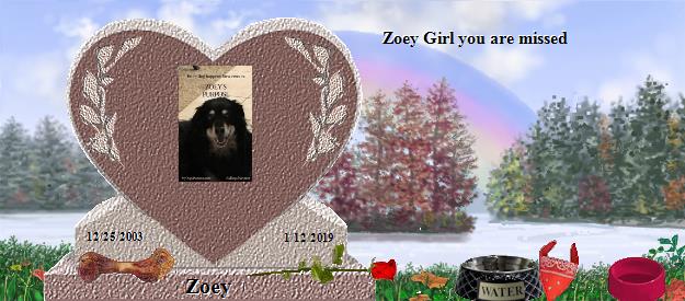 Zoey's Rainbow Bridge Pet Loss Memorial Residency Image