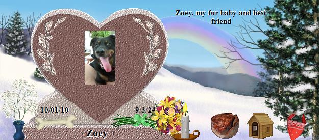 Zoey's Rainbow Bridge Pet Loss Memorial Residency Image