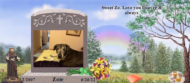 Zoie's Rainbow Bridge Pet Loss Memorial Residency Image